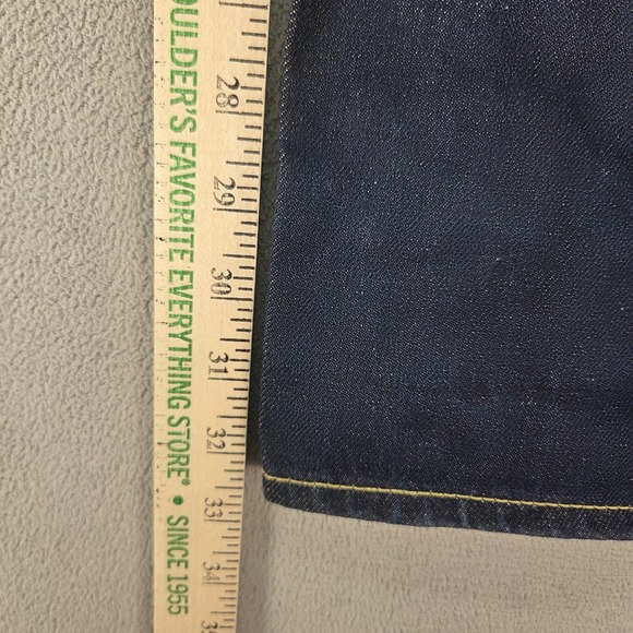 Flat Head Jeans Mens Fits 28x31 Blue Selvedge Slim Straight Buckile Back Denim - Picture 11 of 14